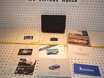 Mercedes W203 230K Coupe 2002 Owner's Manuals 1 Set Of 10 & Leather Black 1 Case • $189