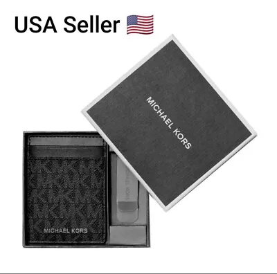 MICHAEL KORS MEN'S CARD HOLDER & MONEY CLIP SET Gift Set Brand New MK CARD HOLD • $99.99