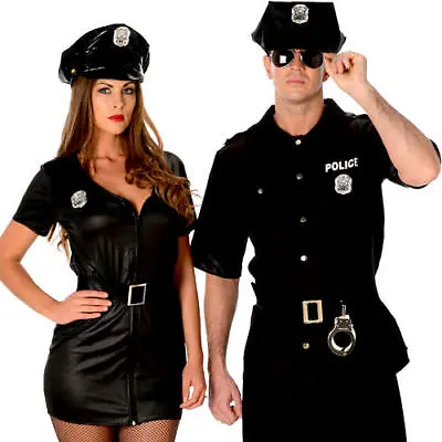 Police Officer Adults Fancy Dress American Cop Ladies Mens Uniform Costumes  • £14.99