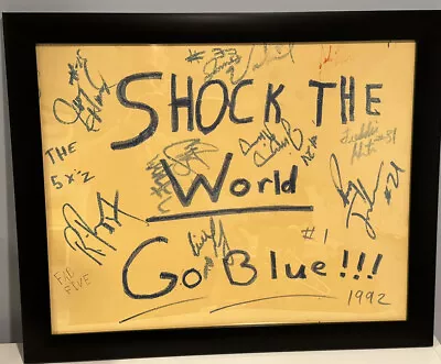 1992 SHOCK THE WORLD Michigan Basketball FAB FIVE Autographed Sign • $3000