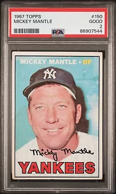 1967 Topps #150 MICKEY MANTLE PSA 2 • $180