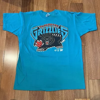 Vintage 1994 Vancouver Grizzlies Basketball NBA Teal Blue T-Shirt Ravens Mens XL • $147.79