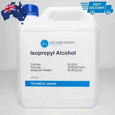 $31.95 • Buy Isopropyl Alcohol (Isopropanol) 100% Pure (4 Litre) (AUS FREE SHIPPING)