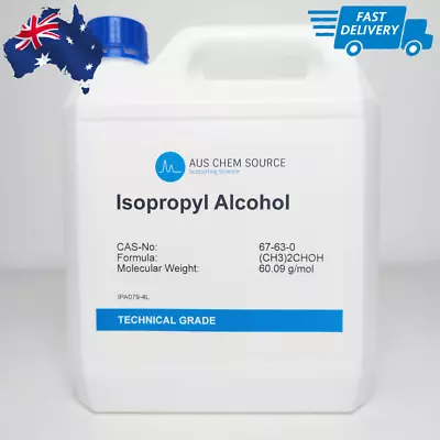 Isopropyl Alcohol (Isopropanol) 100% Pure (4 Litre) (AUS FREE SHIPPING) • $38.49