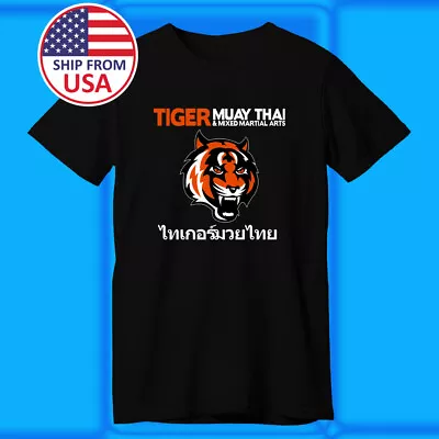 Tiger Muay Thai MMA Kickboxing Men's Black T-shirt Size S-5XL • $16.14