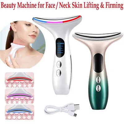 Face Neck Anti Wrinkle Lifting Beauty Device LED Photon Therapy Skin Tightening • $16.18