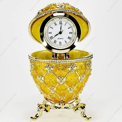 3'' Easter Enameled Imperial Coronation Egg W Clock Russian Faberge Traditions • $67.96