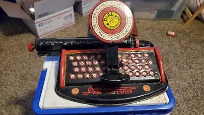 Mar Toys Junior Dial Typewriter Black & Red Tin Litho  # UP CO • $25