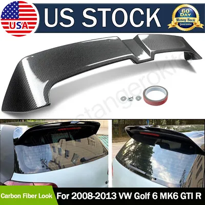 For VW Golf 6 MK6 GTI R Carbon Look Rear Roof Spoiler Wing Lip OTG Style 08-2013 • $107.21