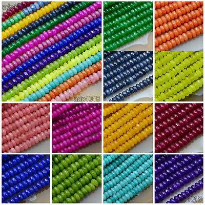 2x4mm Faceted Jade Roundelle Gemstone Loose Beads 16  • $5.99