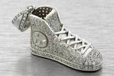 1Ct Diamond Sneaker Shoe Pendant Hip Hop Micro Pave Style 14K White Gold Finish • $195.05