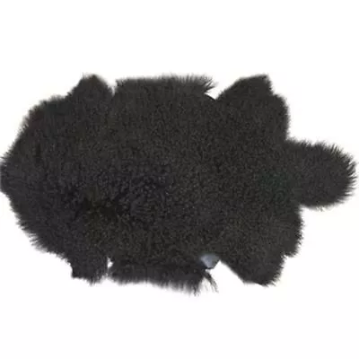 Black Mongolian Sheepskin Throw Tibetan Lambskin Fur Hide Pelt Curly Hair • $65.54