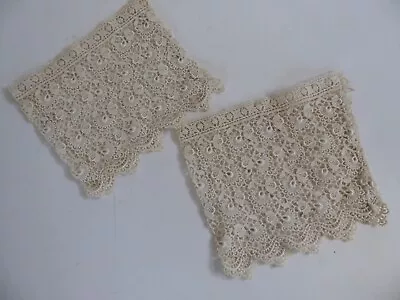 Antique Edwardian Irish Crochet Lace Cuffs For Dress Trim • $35