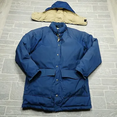 Vintage Woolrich Jacket Mens M/L Goose Down Puffer Coat Parka With Hood • $57.44