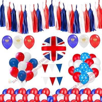 100X British White Red Blue Balloons 2023 King Charles III Union Jack Coronation • $5.71