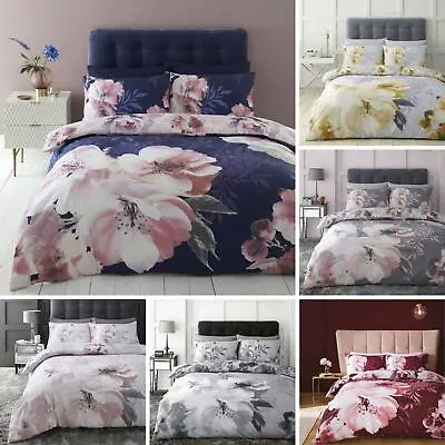 £18.95 • Buy Catherine Lansfield Dramatic Floral Duvet Covers Flowers Print Bedding Sets