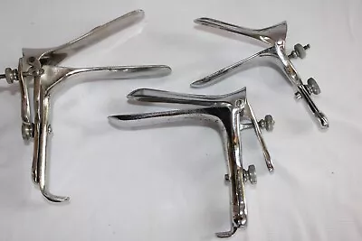 Lot Of 3 Vintage Doctors/medical/surgical Vaginal Speculum Chrome Instruments • $24.95