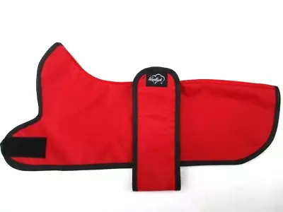 WOODLANDS 14  36cm Waterproof Red Nylon / Cotton Lined Dachshund Mac Dog Coat • £13.20