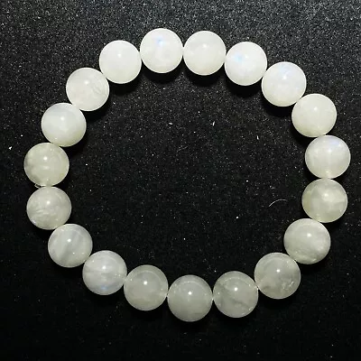 10.8mm Natural Moonstone Strong White Light Crystal Beads Bracelet • $3.52