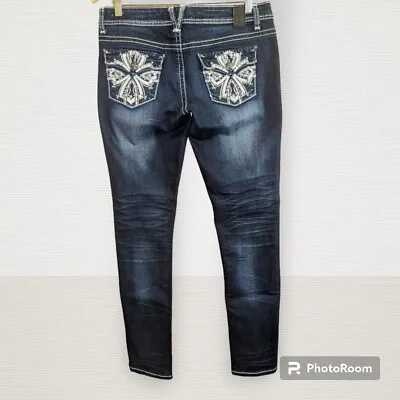 VANITY PREMIUM COLLECTION Gorgeous Blue Wash Skinny Denim Jeans Size W28 • $14