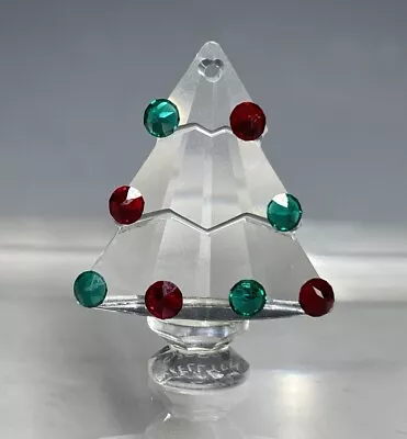 Vintage Crystal Miniature Christmas Tree Holiday XMAS Figurine Decor 20th C. • $20