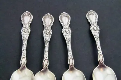 4 Vintage 1835 R. Wallace 6 Sectional Triple Plated Art Nouveau Floral Spoons • $46.95