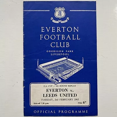 1965 Signed Everton V Leeds FA Cup Programme Signed  Ray Wilson • £9.99