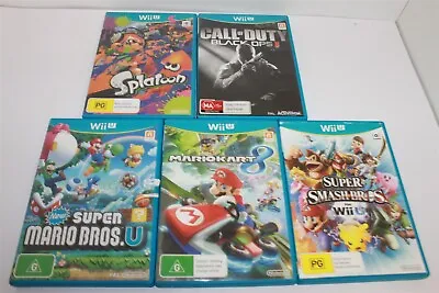Nintendo Wii U Mario Bros Mario Kart Smash Bros Splatoon Call Of Duty Games X5 • $59.99