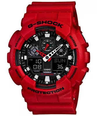 Casio Men's G-shock Red Waterproof Watch GA100B-4A • $56.89
