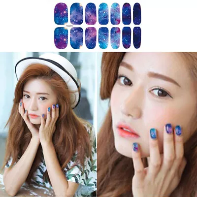 Nail Art Stickers Self-Adhesive DIY Stylish Nail Wraps Full Cover Sticker Decal • $0.94