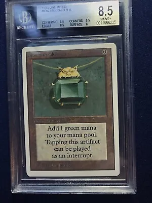 MTG Unlimited Mox Emerald BGS 8.5 NM-MT+ (Gem Corners) 1993 • $4879.99