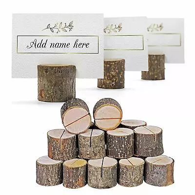 100 Pack Wooden Table Name Place Card Holder Rustic Wedding Party Table Decor • £13.96