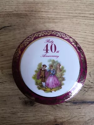 A La Reine Limoges Porcelain Fragonard 40th Anniversary Trinket Box • £4.99