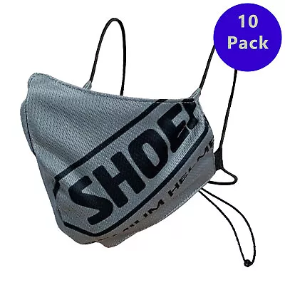 Shoei Face Mask Covering Motorcycle Bike Racing Bulk Pack Grey/Black 10 Pack • £5