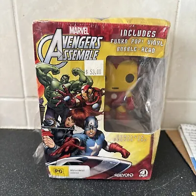 Marvel Avengers Assemble Season One DVD Set PAL + Iron Man Pop 04. Vinyl Sealed • £14.99