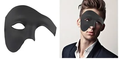 Mask MASQUERADE Phantom Half Face Mask PROM BALL Fancy Dress MENS Venetian  • £13.50