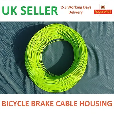 CYCLE BRAKE CABLE HOUSING 5mm MTB / ROAD BIKE OUTER CASING GREEN + FERRULES BMX • £4.05