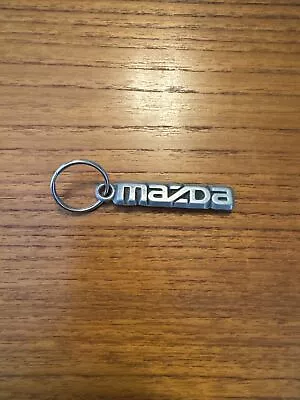 Vintage MAZDA Pewter Keychain By Lawrence Stanley Jewelers Key Fob 1980s • $21.95