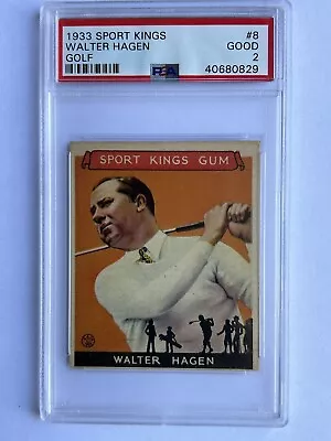 WALTER HAGEN 1933 #8 Goudey Sport Kings PSA 2 Eye Appeal Plus • $277