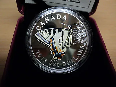 2013 Canada.9999 Silver $20 Butterflies Of Canada (Canadian Tiger Swallowtail) • $125