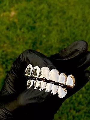 18K Real Gold Finish Custom Slugs Top Bottom GRILLZ Mouth Teeth Set • $15.84