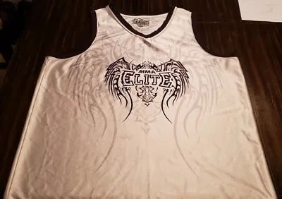 MMA Elite Sleeveless Tank Top Jersey White/Black Cage Fighting Size XL EUC • $22.95