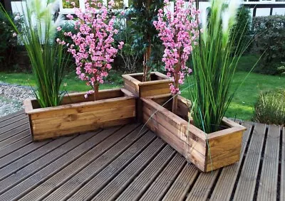 Charles Taylor 3 Piece Wooden Veg Trough Planter Set • £115.95