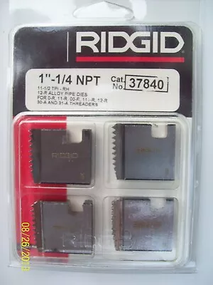 $55.95 • Buy Ridgid 37840 1-1/4  Npt Pipe Threading Dies Rh 12-r O-r 11-r 111-r 00-r 31-a New
