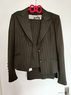 D&g Dolce & Gabbana Black Striped Blazer/jacket & Trousers 2 Piece Suit • £99