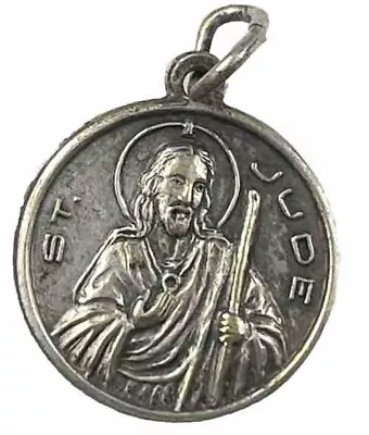 Vintage Catholic St Jude Silver Tone Religious Medal • $8.99