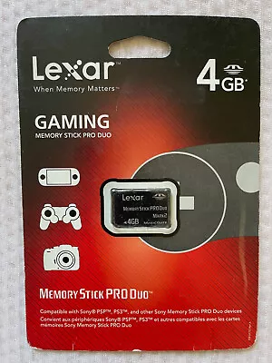 Lexar 4gb Gaming Memory Stick Pro Duo Mark 2 - Brand New  And Sealed • $15