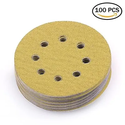 5in 8-Hole 60 Grit Hook And Loop Sanding Discs Sheet Orbital Sander Sandpaper  • $18.99