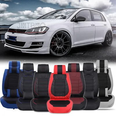 For VW Golf MK7.5 MK7 MK5 MK3 Full Set Car Seat Cover Leather Front Rear Cushion • $159.67