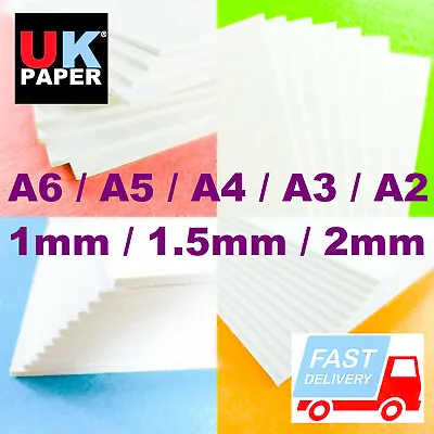 1mm 2mm BACKING BOARD CRAFT CARDS THICK PAPER OFF WHITE GREYBOARD A6 A5 A4 A3 A2 • £222.29